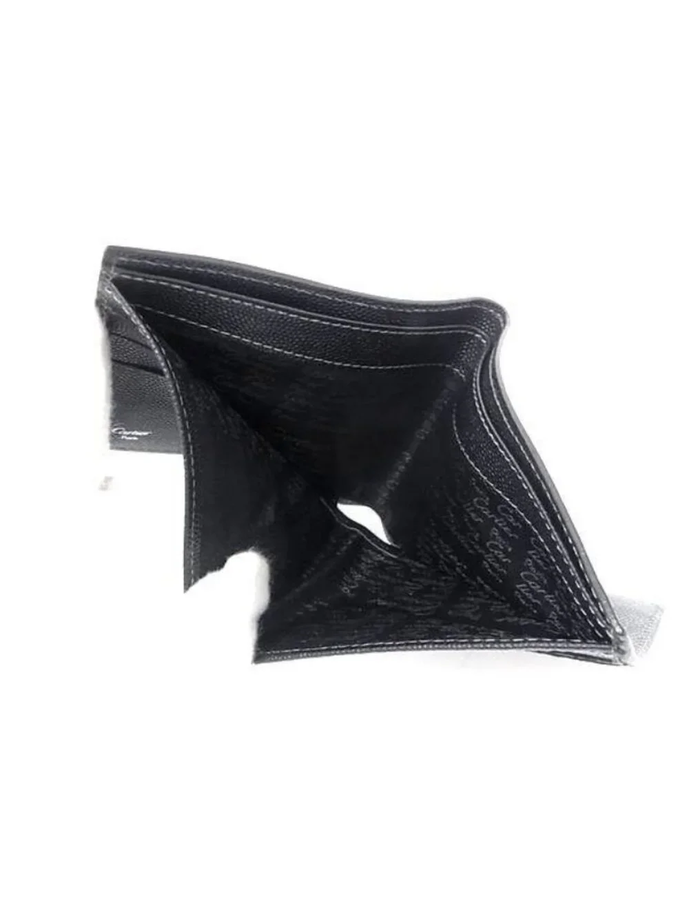 Cartier Bifold Wallet Santos Black Leather